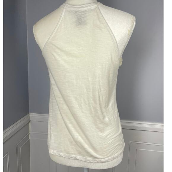 American Rag, Sz Small, White Crochet Trim Tank, Boho, Faux Embroidery, Festival - Picture 3 of 6